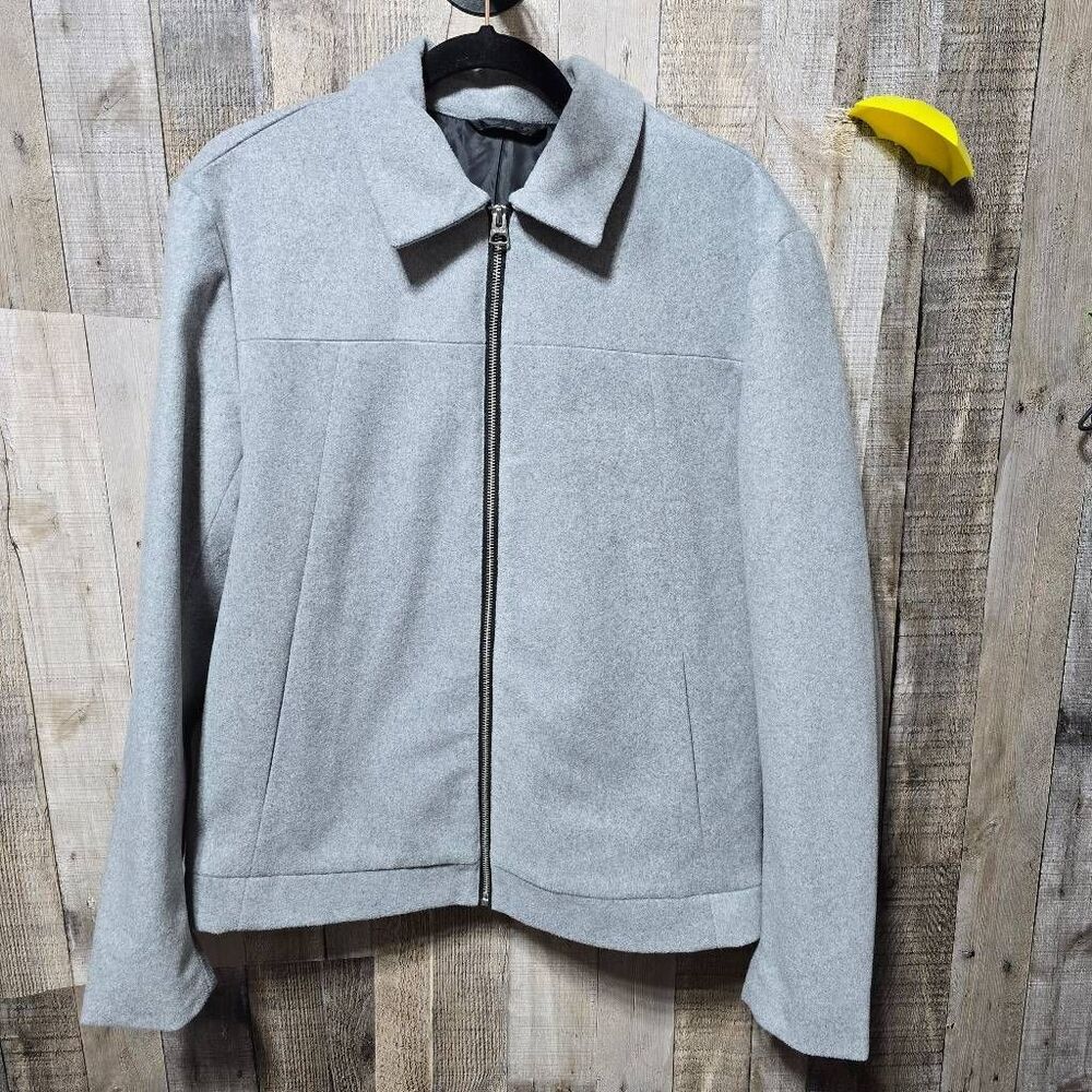 Only & Sons Grey Wool Blend Satin Lined Coat Jacket